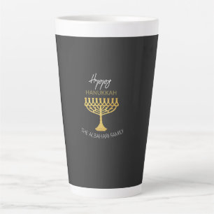 Elegantes Frohes Chanukka Goldenes Menora Milchtasse