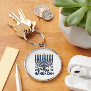 Elegantes Frohes Chanukka-Jüdisches Feiertags-Kuns Schlüsselanhänger