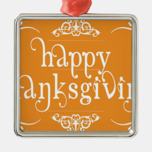 elegantes frohes Erntedankfest Silbernes Ornament