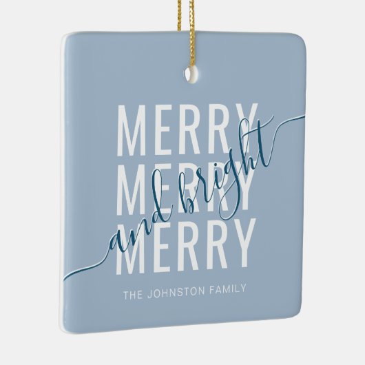 Elegantes fröhliches und helles Weihnachten Keramikornament (Rechts)