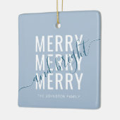 Elegantes fröhliches und helles Weihnachten Keramikornament (Links)