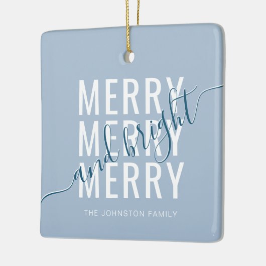 Elegantes fröhliches und helles Weihnachten Keramikornament (Links)