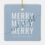 Elegantes fröhliches und helles Weihnachten Keramikornament (Rückseite)