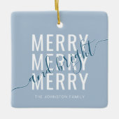 Elegantes fröhliches und helles Weihnachten Keramikornament (Vorderseite)