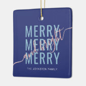 Elegantes fröhliches und helles Weihnachten Keramikornament (Links)