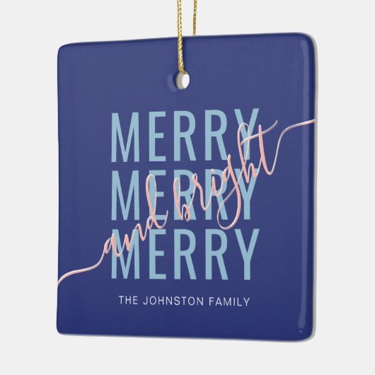 Elegantes fröhliches und helles Weihnachten Keramikornament (Links)