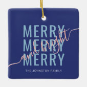 Elegantes fröhliches und helles Weihnachten Keramikornament (Vorderseite)