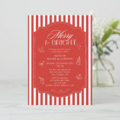 Elegantes fröhliches und helles Weihnachtsfest im Einladung (Stehend Vorderseite)