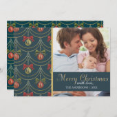 Elegantes fröhliches Weihnachts-Foto Feiertagskarte (Vorne/Hinten)