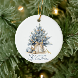 Elegantes, fröhliches Weihnachtsbaum Gold Custom F Keramik Ornament