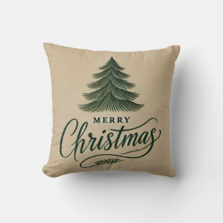 Elegantes fröhliches Weihnachtsdesign - HandGezeic Kissen