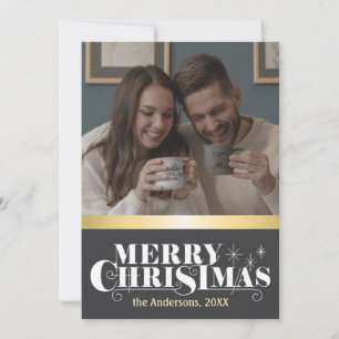Elegantes, fröhliches Weihnachtsgrüßen mit Foto Feiertagskarte