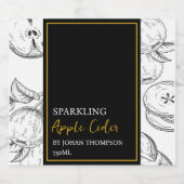 Elegantes Fruchtpflaster Apfelwein Schaumweinetikett (Einzelnes Label)