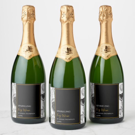 Elegantes Fruchtpflegemittel Feigenwein Schaumweinetikett (Flaschen)