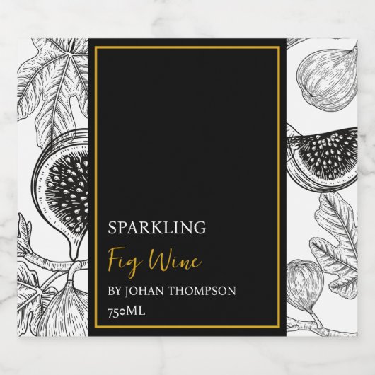 Elegantes Fruchtpflegemittel Feigenwein Schaumweinetikett (Einzelnes Label)