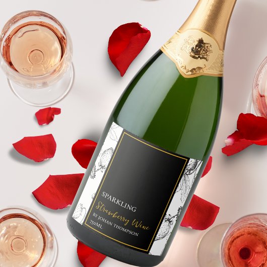 Elegantes Fruchtsäule Frische Pasta machen Schaumweinetikett