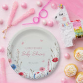 Elegantes Frühjahr Wildblume Baby Dusche Begrüßung Pappteller (Party)