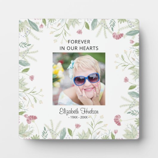 Elegantes Frühlingsblumen Gerahmtes Foto | Beerdig Fotoplatte (Vorderseite)