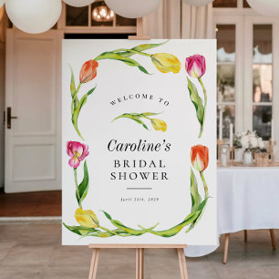 Elegantes Frühlingsblumen-Tulpen-Hochzeitsdusche-S Poster
