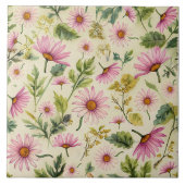 Elegantes Frühlingsblumenmuster Fliese (Vorderseite)