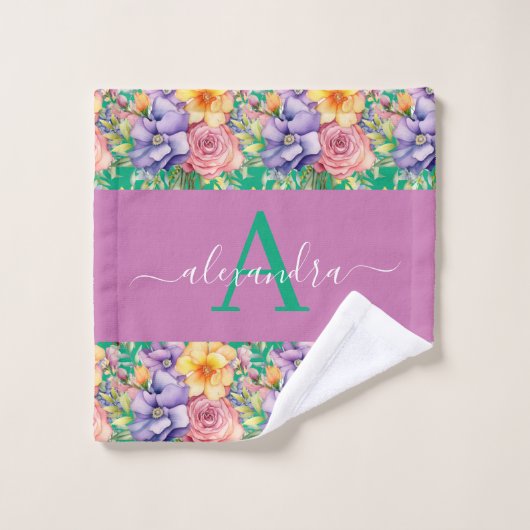Elegantes Frühlingsfarben-Handtuch-Set Badhandtuch Set (Waschlappen)