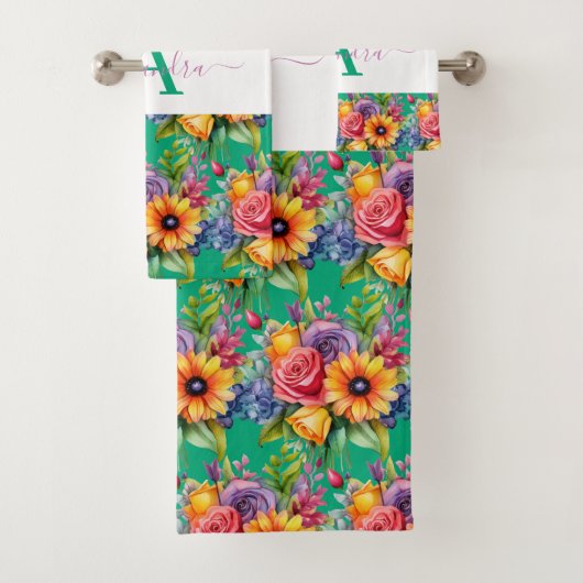 Elegantes Frühlingsfarben-Handtuch-Set Badhandtuch Set (Insitu)