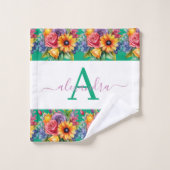 Elegantes Frühlingsfarben-Handtuch-Set Badhandtuch Set (Waschlappen)