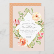 Elegantes Frühlingsflorale Diamond Peach Brautpart