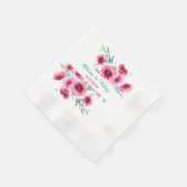 Elegantes Frühlingsstichtum Rosa Bläserei Serviette (Ecke)
