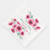 Elegantes Frühlingsstichtum Rosa Bläserei Serviette (Ecke)