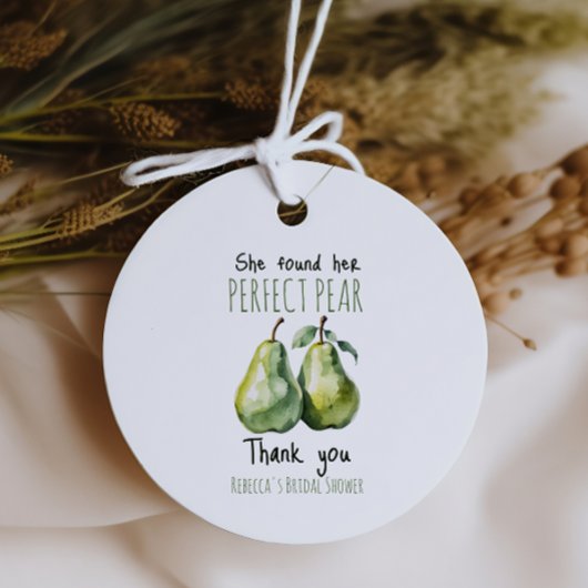 Elegantes Fruit Brunch Perfect Pear Brautparty Geschenkanhänger