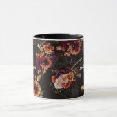 Elegantes Fuchsien-Orangen-Blumenmonogramm Tasse (Zentrum)