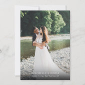 Elegantes Full Bleed and Arch Wedding Foto Dankeskarte (Vorderseite)