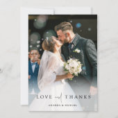 Elegantes Full Foto Personalisiert Hochzeit Dankeskarte (Vorderseite)