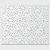 Elegantes Fun Decorative Silver Gray Hearts Muster Geschenkpapier (Flach)