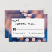 Elegantes Funkellicht blauer Hochzeitslauf RSV RSVP Karte (Vorne/Hinten)