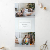 Elegantes Funkelnd Blue & Gold Alkoholink Foto Dreifach Gefaltete Urlaubskarte (Innenseite)