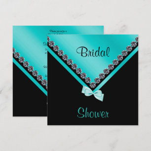 Elegantes Funkelnd Diamonds & Aquamarines Bow-Brau Einladung