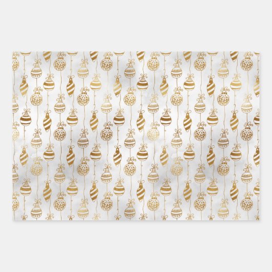 Elegantes Funkelnd Gold und tiefes Rotes Weihnacht Geschenkpapier Set (Vorderseite)