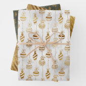 Elegantes Funkelnd goldenes grünes Weihnachtsfest Geschenkpapier Set (Beispiel)