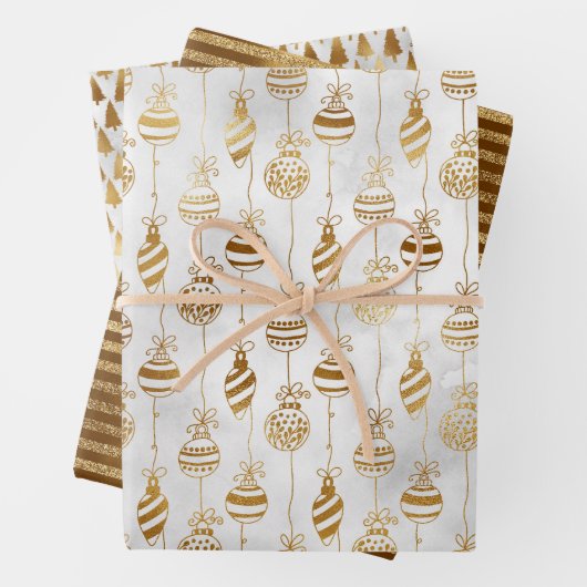 Elegantes Funkelnd Goldweihpapier Geschenkpapier Set (Beispiel)