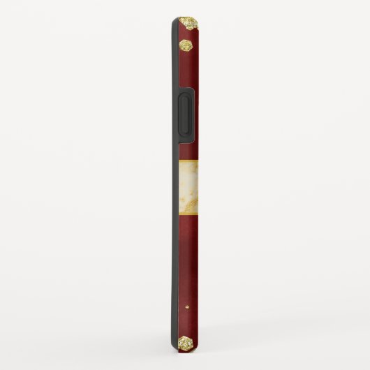 Elegantes funkelndes Gold und Burgunder mit Case-Mate iPhone Hülle (Hinten/Rechts)