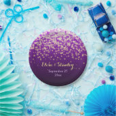 Elegantes funkelndes Licht in lila moderner Hochze Pappteller (Party)