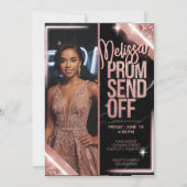 Elegantes funkelndes Pink Prom Absenden des DIY-Fo Einladung (Vorderseite)