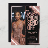 Elegantes funkelndes Pink Prom Absenden des DIY-Fo Einladung (Vorne/Hinten)