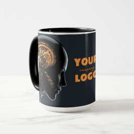 Elegantes futuristisches KI-Android Gold mechanisc Tasse