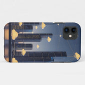 Elegantes futuristisches Smart City Wireframe - Gl Case-Mate iPhone Hülle (Rückseite (Horizontal))