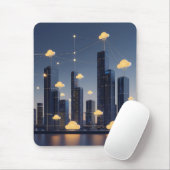 Elegantes futuristisches Smart City Wireframe - Gl Mousepad (Mit Mouse)