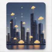 Elegantes futuristisches Smart City Wireframe - Gl Mousepad (Vorne)