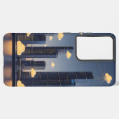 Elegantes futuristisches Smart City Wireframe - Gl Samsung Galaxy Hülle (Linke Seite)